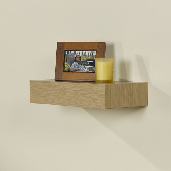 Floating Shelf with Drawer Oak 19" x 10"