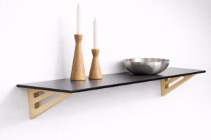 Puzzle Black Glass 11x24 Shelf Kit with Jet Brackets