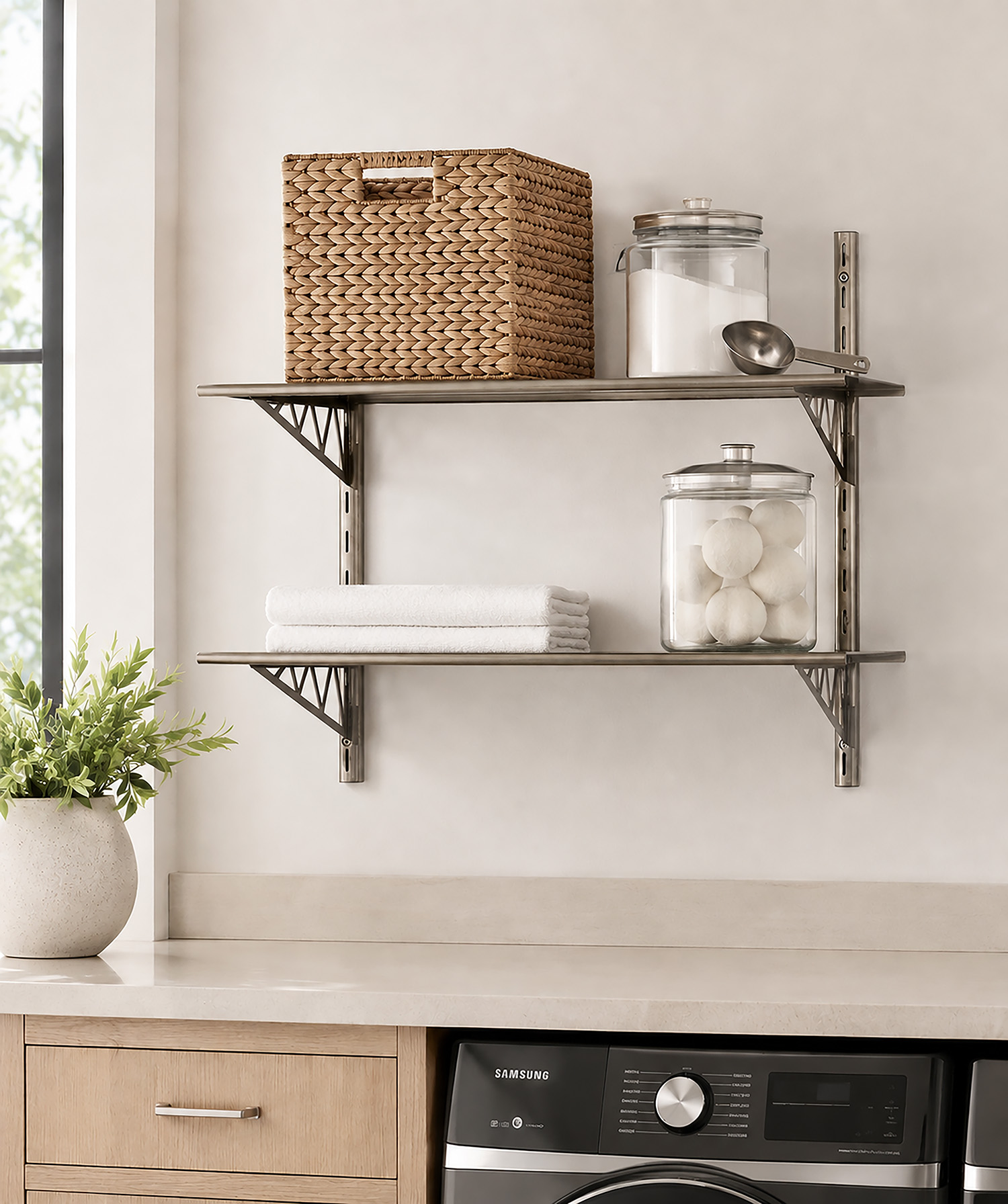 Puzzle Metal 11x24 Double Shelf Kit with Bridge Brackets - Image 2