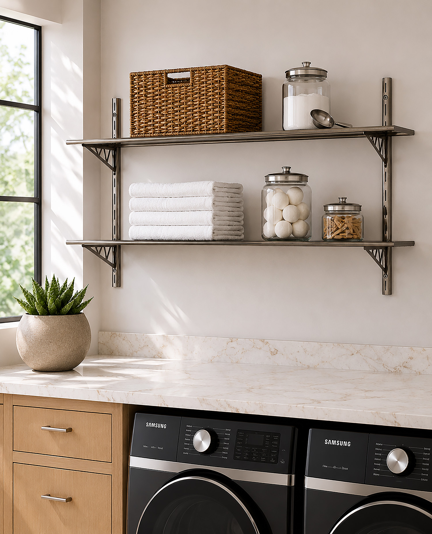 Puzzle Metal 11x36 Double Shelf Kit with Bridge Brackets - Image 3