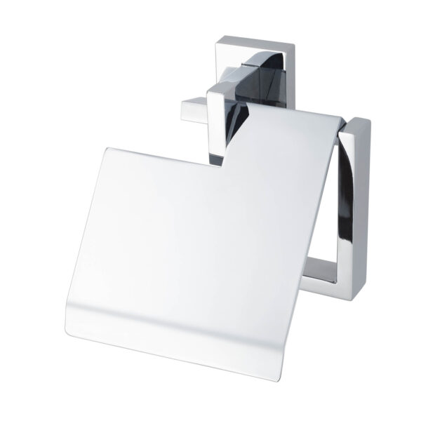 Edge Toilet Roll Holder with Cover Chrome - Image 2