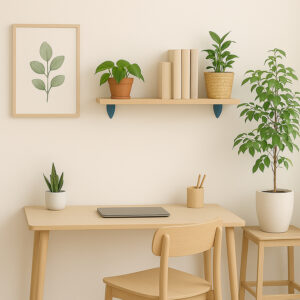 Wallscapes Puzzle 11" x 24" Beech Shelf Kit with Jazzy Brackets