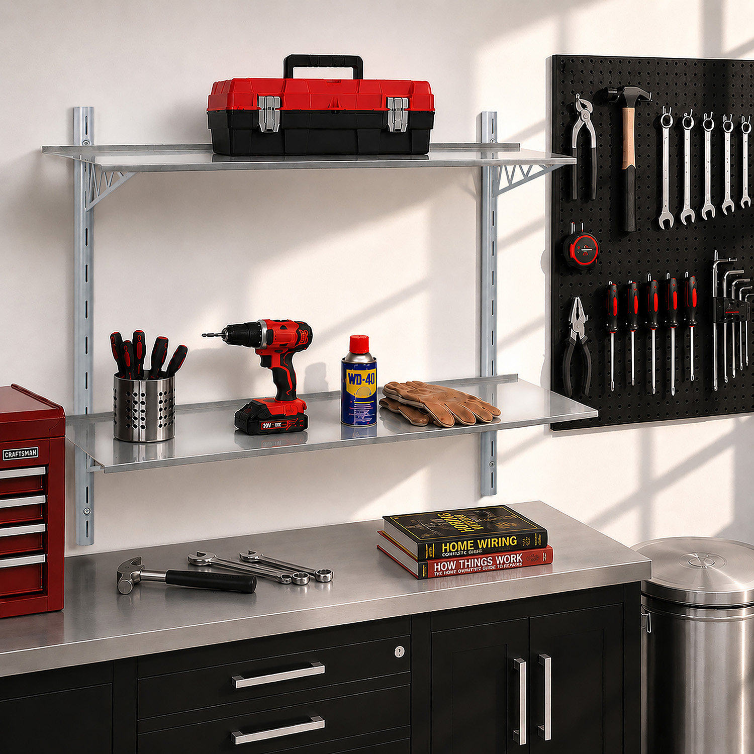 Puzzle Metal 11x36 Double Shelf Kit with Bridge Brackets - Image 2