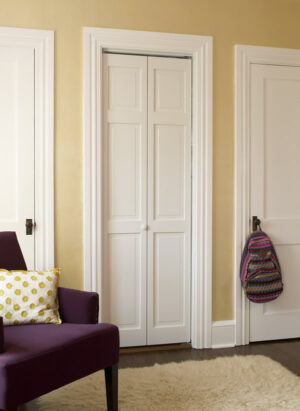 Classic Raised Panel Bifold Door in Prefinished White or Unfinished Pine