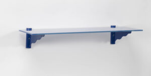 Puzzle Blue Glass 7x36 Shelf Kit with Wave Brackets