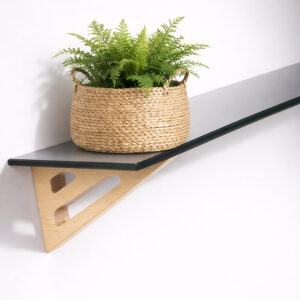 Puzzle Black Glass 7x36 Shelf Kit with Jet Brackets