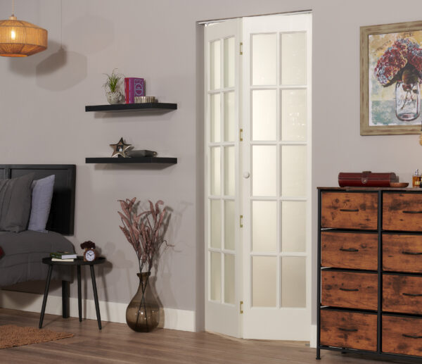 Classic French Opaque Glass Bifold Door