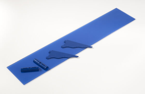 Puzzle Blue Glass 7x36 Shelf Kit with Wave Brackets - Image 3