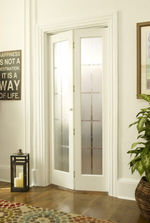 Colonial Frosted Glass Bifold Door in Unfinished or Prefinished Wood