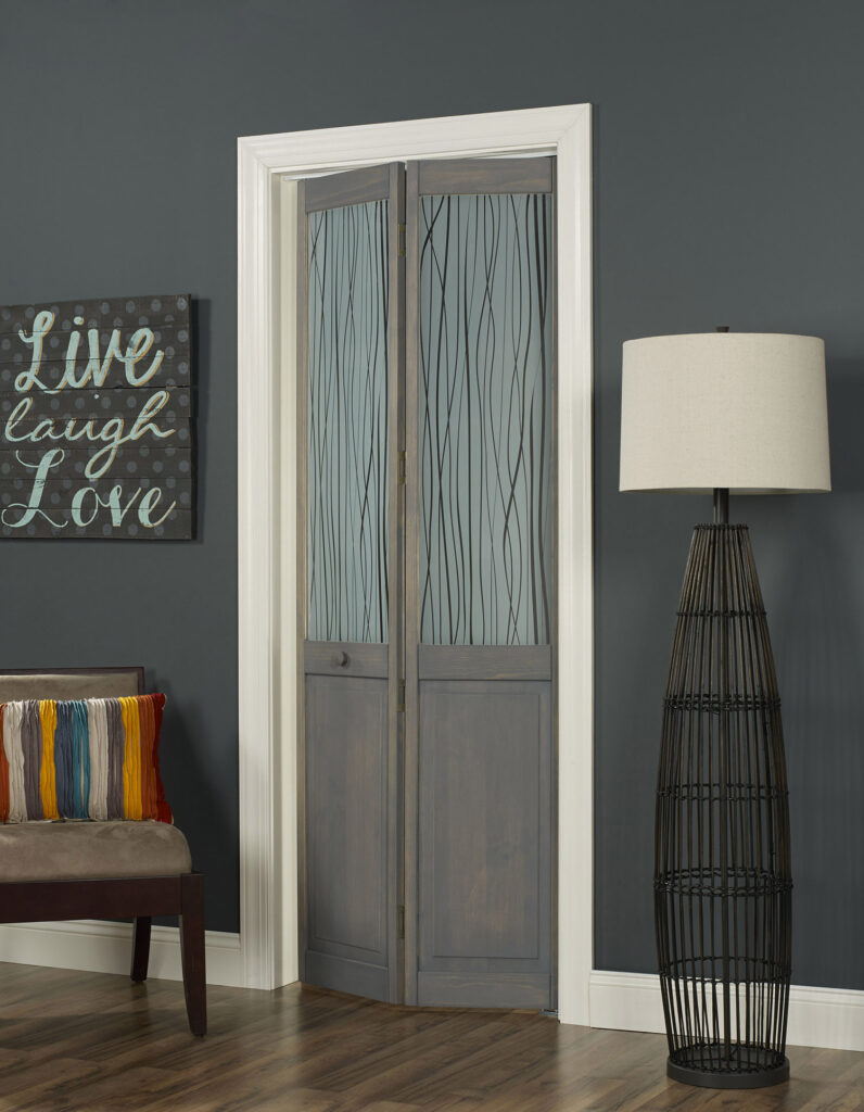 Grass Wood and Glass Bifold Door