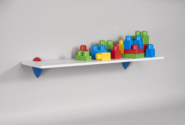 Wallscapes Puzzle 7" x 24" White Shelf Kit with Jazzy Brackets - Image 2