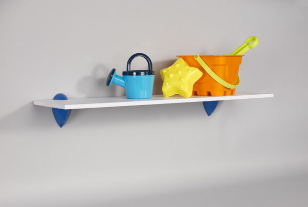 Wallscapes Puzzle 7" x 24" White Shelf Kit with Jazzy Brackets - Image 5