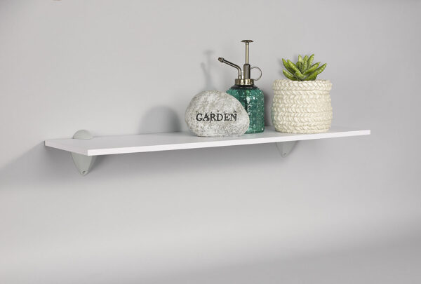 Wallscapes Puzzle 7" x 24" White Shelf Kit with Jazzy Brackets - Image 17