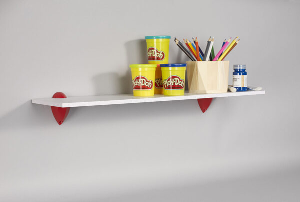 Wallscapes Puzzle 7" x 24" White Shelf Kit with Jazzy Brackets - Image 14