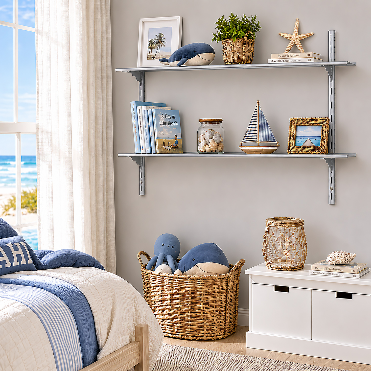 Puzzle Metal 7x36 Double Shelf Kit with Wave Brackets - Image 8