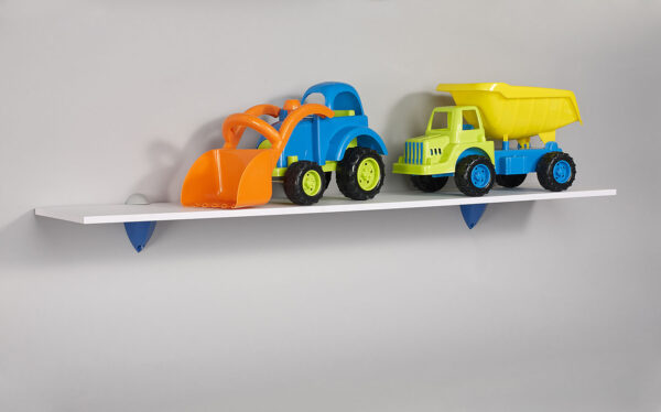 Wallscapes Puzzle 7" x 36" White Shelf Kit with Jazzy Brackets - Image 8