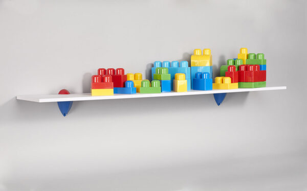Wallscapes Puzzle 7" x 36" White Shelf Kit with Jazzy Brackets - Image 2