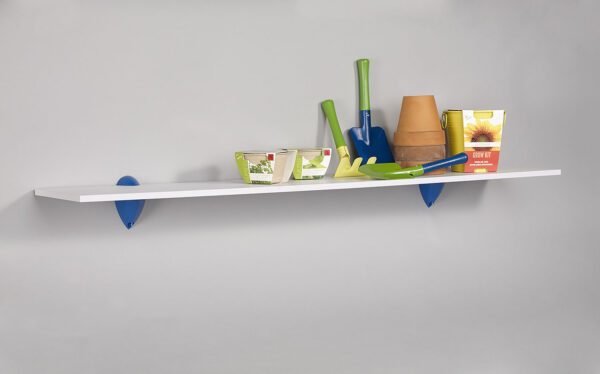 Wallscapes Puzzle 7" x 36" White Shelf Kit with Jazzy Brackets - Image 5