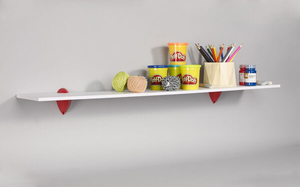 Wallscapes Puzzle 7" x 36" White Shelf Kit with Jazzy Brackets - Image 14