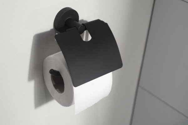 Kosmos Toilet Roll Holder with cover Black