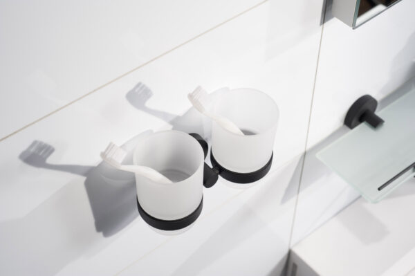 Kosmos Double Toothbrush Holder Black