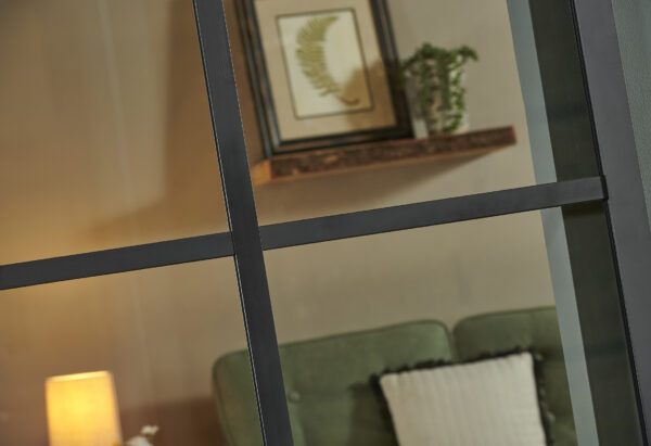French Glass Barn Door with Black Aluminum Frame 42x84 - Image 4