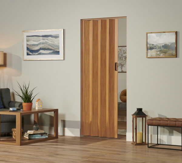 Bedford 36x80 Vinyl Folding door- Golden Oak