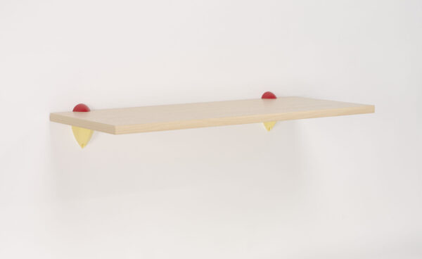Wallscapes Puzzle 11" x 24" Beech Shelf Kit with Jazzy Brackets - Image 3