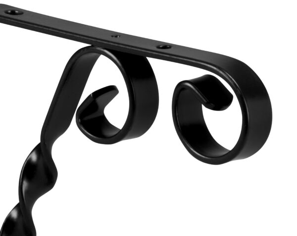 7"x24" White Shelf Kit with Black Metal Scroll Brackets - Image 4