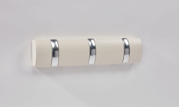 Coat Hideaway Round Hanger White 3 Hooks - Image 2