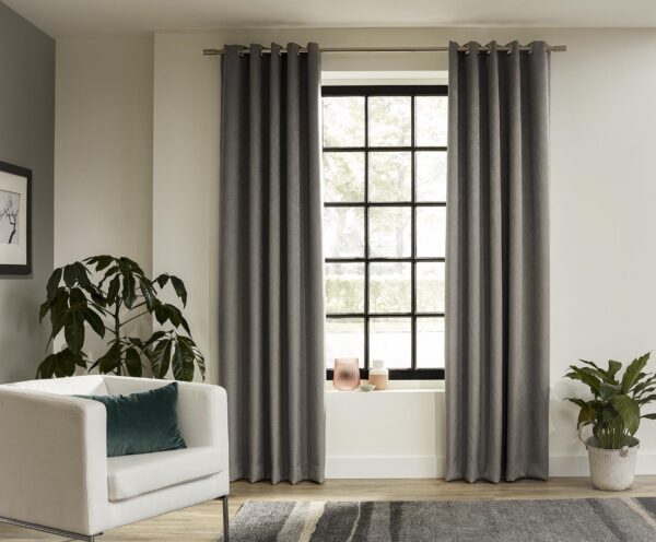 Intensions Brushed Nickel 63 Inch Single Metal Curtain Rod Kit with Cylinder Finials and Open Brackets - Image 2