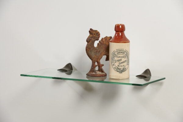 Wallscapes 8" x 24" Capri Glass Shelf Kit with Iron Beak Brackets - Image 3
