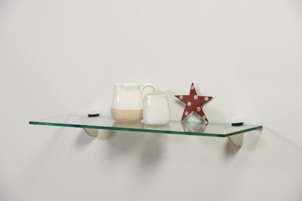 Wallscapes 8" x 24" Capri Clear Glass Shelf Kit with Pelican Brackets