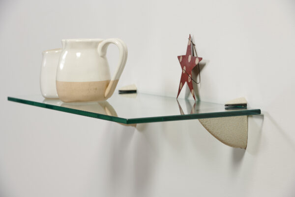Wallscapes 8" x 24" Capri Clear Glass Shelf Kit with Pelican Brackets - Image 3