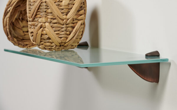 Wallscapes 8" x 24" Capri Clear Glass Shelf Kit with Pelican Brackets - Image 7