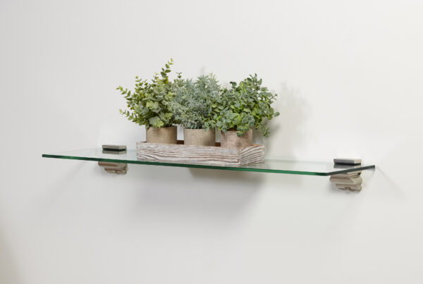 Wallscapes 8" x 36" Capri Glass Shelf Kit with Crowne Brackets - Image 5