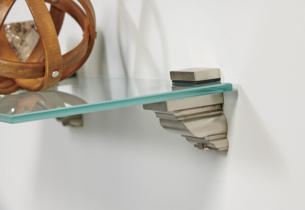 Wallscapes 8" x 36" Capri Glass Shelf Kit with Crowne Brackets - Image 4