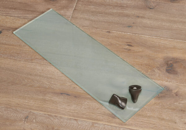 Wallscapes 8" x 24" Capri Glass Shelf Kit with Iron Beak Brackets - Image 7