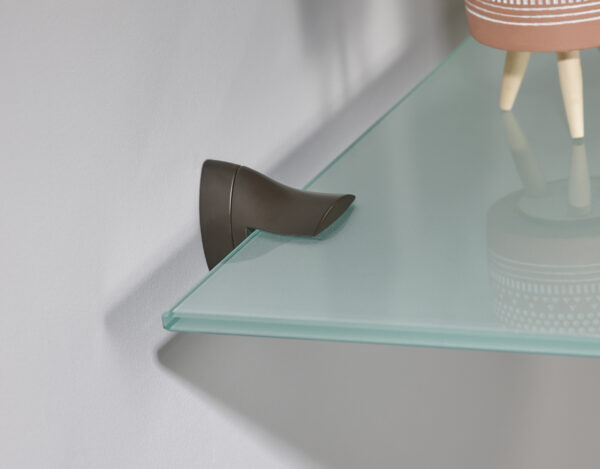 Wallscapes 8" x 24" Capri Glass Shelf Kit with Iron Beak Brackets - Image 6