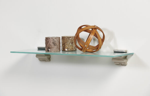 Wallscapes 8" x 24" Capri Frosted Glass Shelf Kit with Crowne Brackets