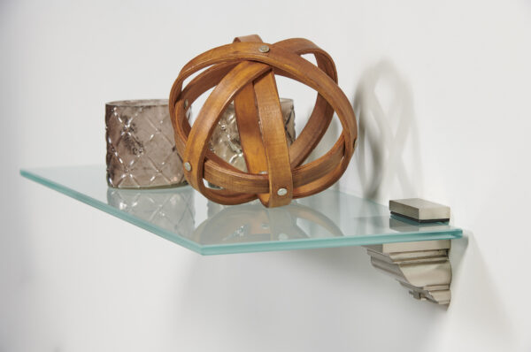 Wallscapes 8" x 36" Capri Glass Shelf Kit with Crowne Brackets - Image 2