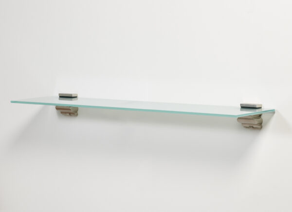 Wallscapes 8" x 24" Capri Frosted Glass Shelf Kit with Crowne Brackets - Image 5
