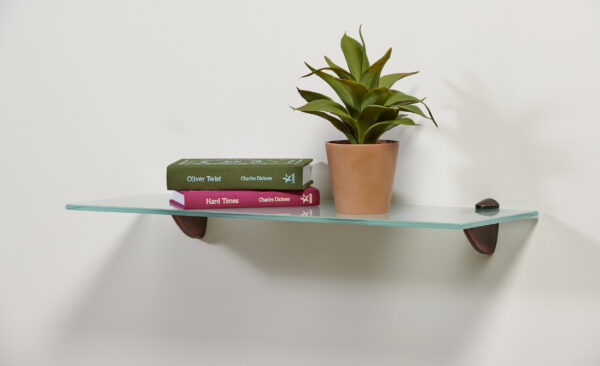 Wallscapes 8" x 24" Capri Frosted Glass Shelf Kit with Pelican Brackets - Image 2
