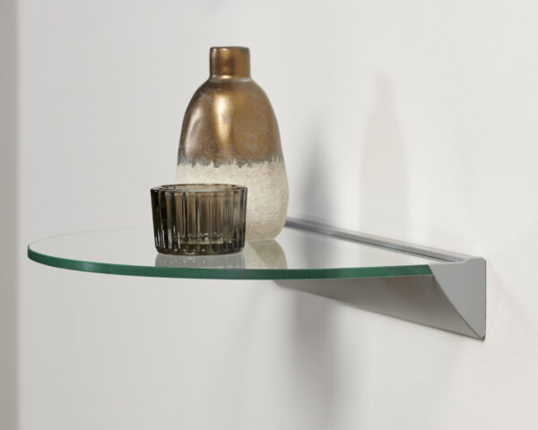 Wallscapes Essentials 12" Half Round Clear Glass Shelf Kit - Image 2