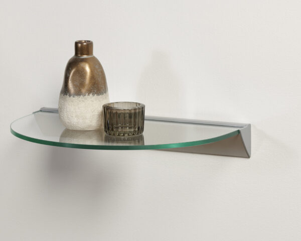 Wallscapes Essentials 12" Half Round Clear Glass Shelf Kit