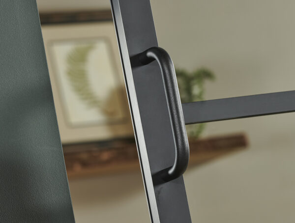French Glass Barn Door with Black Aluminum Frame 42x84 - Image 6
