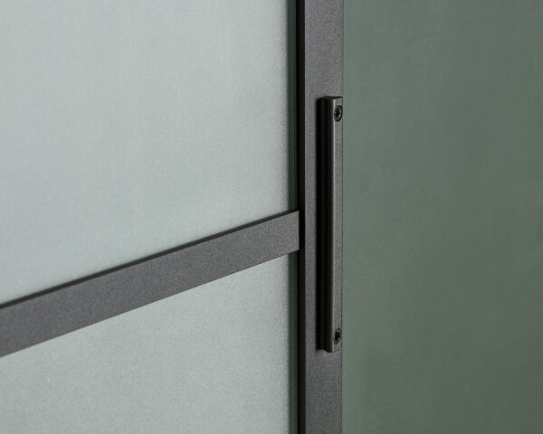 French Glass Barn Door with Black Aluminum Frame 42x84 - Image 8