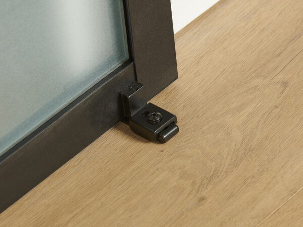 French Glass Barn Door with Black Aluminum Frame 42x84 - Image 9