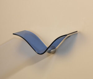 Heron Contemporary Glass Shelf with Curved Wing Design