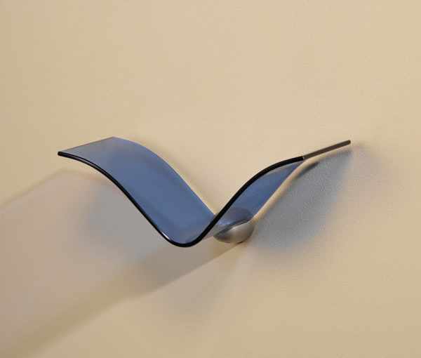 Heron Contemporary Glass Shelf with Curved Wing Design